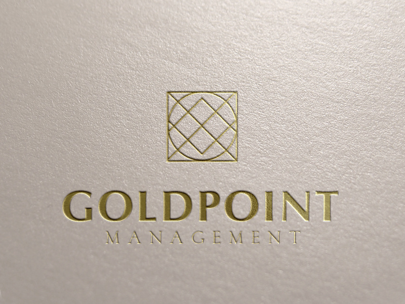 Goldpoint Logo Concept realty real estate management identity branding logo