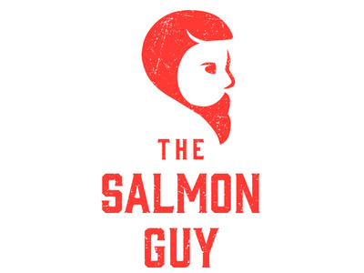 The Salmon Guy food branding food logo food fish logo distressed logo grunge logo grunge hipster logo fish salmon logo design brand branding logo