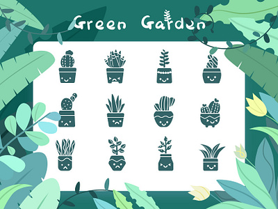 green garden icon design