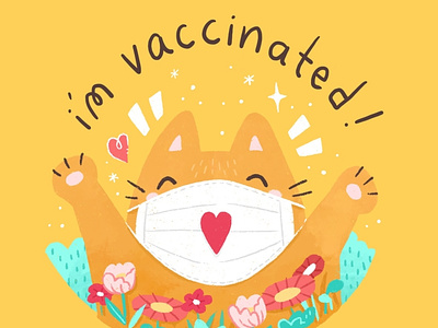 Vaccinated ! cute illustration vaccination vaccine