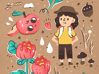 Spend Time Outdoor cute illustration nature outdoor