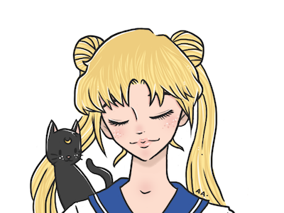 Sailor Soldier - Moon cat luna manga sailor soldier sailormoon usagi tsukino