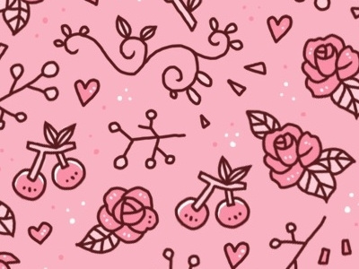 Pattern : Pink cherry flower pattern pink rose
