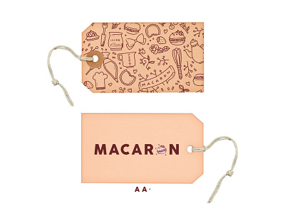 Packaging - Macaron illustration label macaron packaging pastry pink