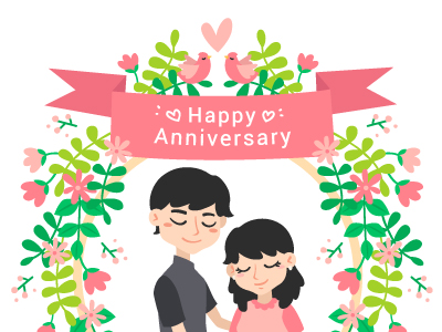 Illustration - Anniversary by azreenchan on Dribbble