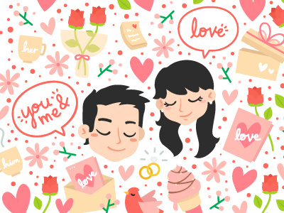 Illustration - Love anniversary couple download free freepik ice cream love ring valentine vow wedding