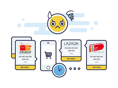 Illustration - Online Shopping e shop online problem shopping