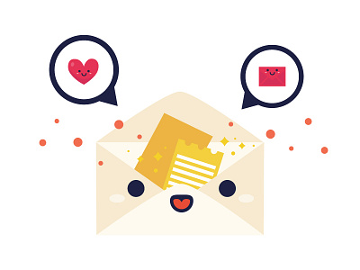 Illustration - Letter cute email envelope letter love