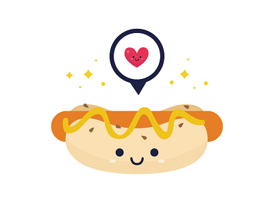 Illustration - Hotdog Love food hotdog love