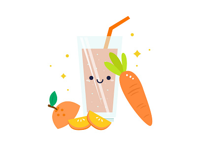 Illustration : Smoothie 02 carrot drinks glass healthy juice orange smoothie