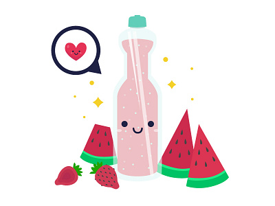 Illustration : Smoothie 03 drinks freepik healthy juice smoothie strawberry watermelon