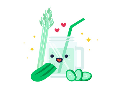 Illustration : Smoothie 04 celery cucumber drinks juice smoothies
