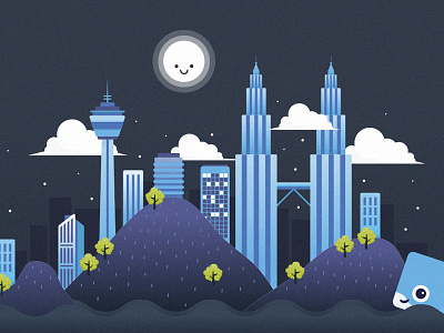 Illustration - KL City Night building city fin kl kuala lumpur malaysia night tower view