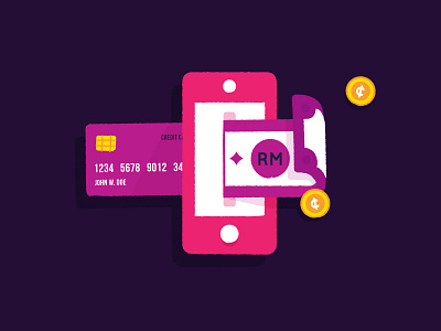 Icon - Digital Money cash credit card digital money e money mobile transaction money wallet