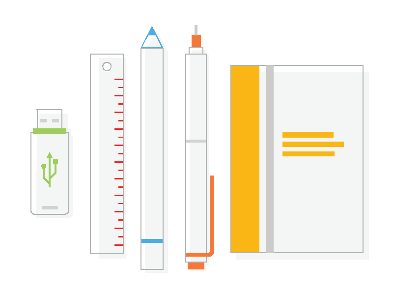 Tools for designer web design flat icon illustration line icon