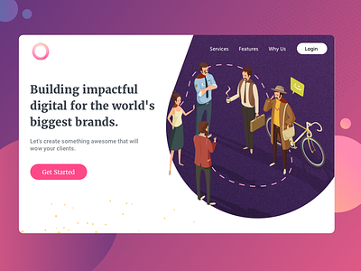 Hype - Landing Page business colourful gradient illustration isometric landing page people web