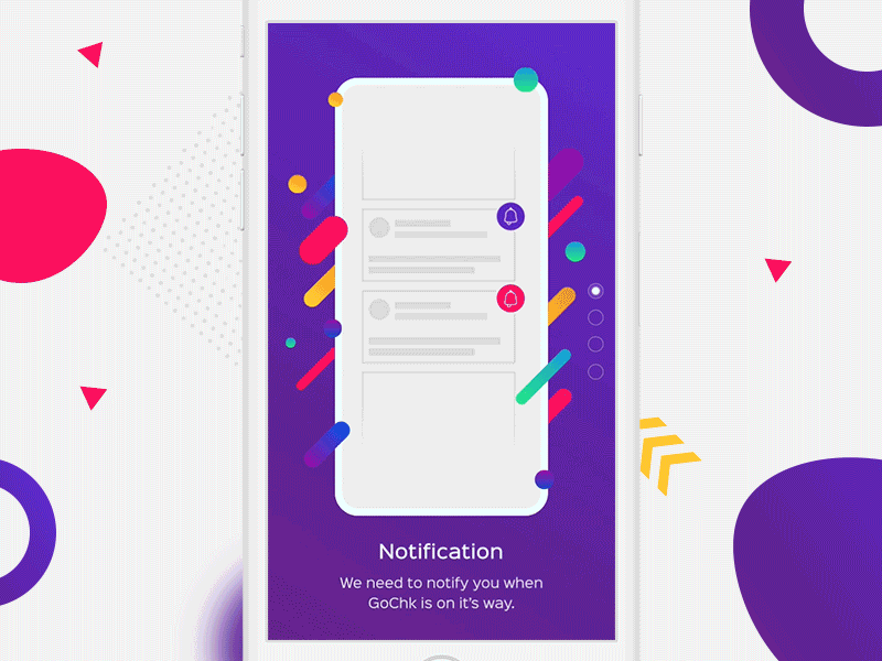 Vertical Walkthrough colourful purple vertical slide animation gif walkthrough onboarding mobile app ios icon