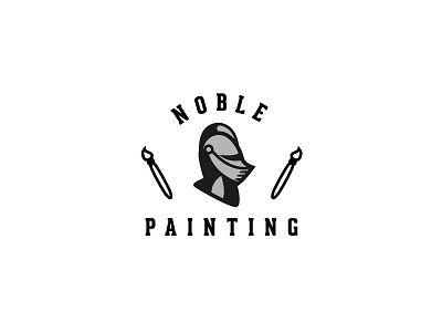 Noble Painting Logo knight logo paint brush