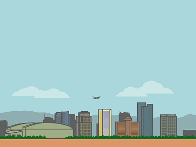 Phoenix city illustration landscape phoenix vector