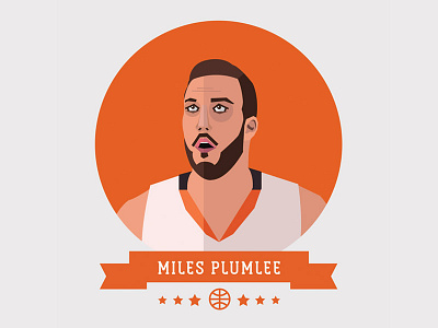 Miles Plumlee basketball illustration miles plumlee nba phoenix suns portrait suns