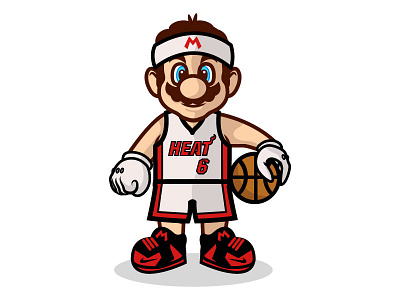 King Mario basketball lebron james mario nintendo super mario vector