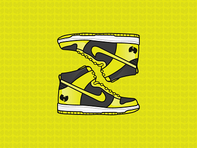 Wu Tang Clan Nike Dunk High illustration nike shoes sneakers wu tang