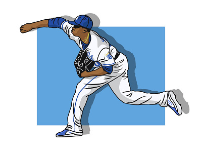 Yordano Ventura baseball illustration royals world series yordano ventura