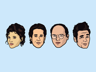 Seinfeld elaine george illustration kramer portrait seinfeld