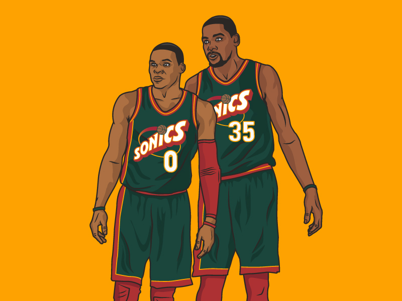 russell westbrook supersonics jersey