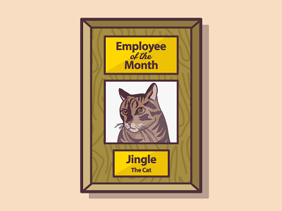Employee of the Month cat employee of the month illustration plaque