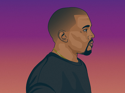 Kanye West illustration kanye west portrait profile yeezus yeezy