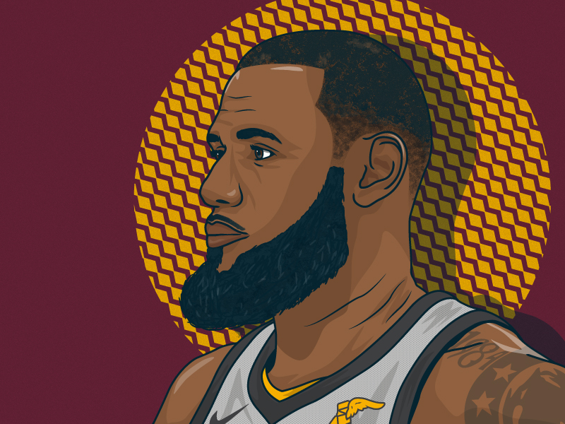 King James illustration lebron james nba portrait vector