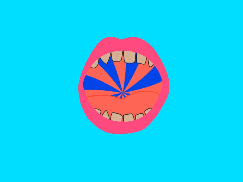 wide open animation bright colors motion mouth teeth tongue wide open