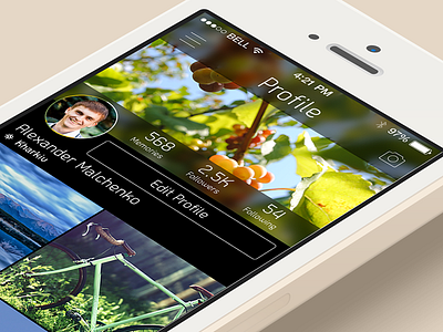 Profile PSD app apple blur design ios7 iphone profile psd redesign shit simple ui