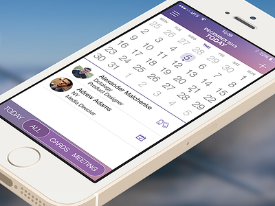 Business Contacts App app business app calendar event fullsize ios 7 meetings real pixels ui ux