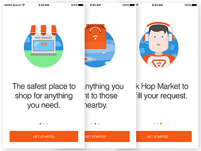 Hop Onboarding bag buy hop hop market market marketplace money orange request sale store trade