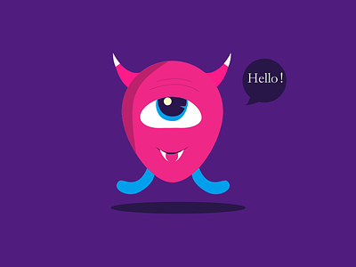 Hello！ branding character design drawing happy illustration octopus smile vector