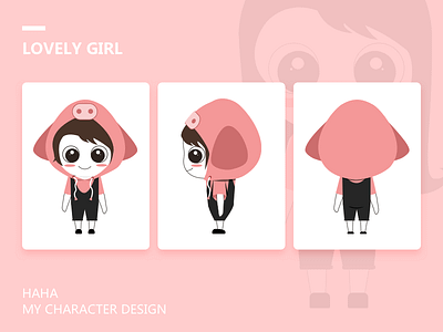 Design of lovely girl characters