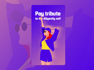 Pay tribute to the diligently self free girl illustration salute strive