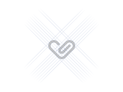 Paper Clip + Heart logo concept branding character debut design flat grid icon logo logo design negative space process vector