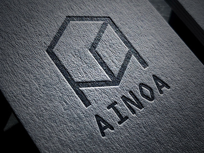 AINOA card design design letterpress logo