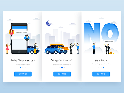 Onboarding car guide page illustration onboarding phone