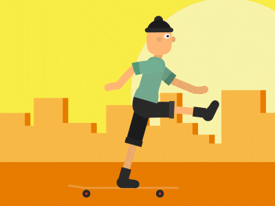 Skateboard Guy 2d animation animation character animation motion design motion graphics