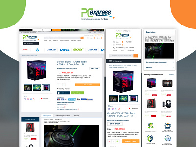 PCExpress branding e commerce design e commerce shop e commerce website illustration interface product typography ui ux website