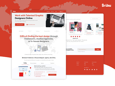 Sribu Website - Landing page branding design illustration indonesia interface logo product typography ui website