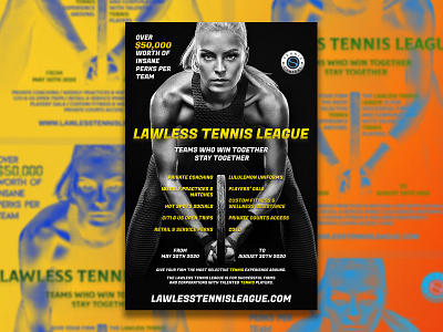 LAWLESS TENNIS LEAGUE branding design interface logo poster product vector website