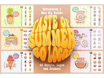 Taste Of Summer. 60 Groovy Logos