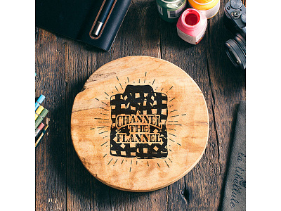 Channel the flannel badge grunge handdrawn handworker logo lumberjack motivation typography vintage work