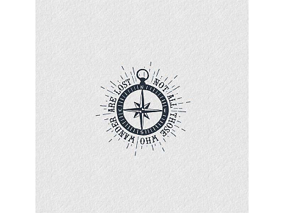 Not all those how wander are lost adventure badge compass drawn grunge hand logo travel trip typography vintage