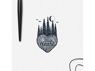 Wild Heart adventure badge forest grunge logo travel trip typography vintage wanderlust wood